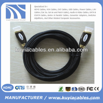 Nuevo 6Ft HDMI V1.4 3D M al cable de M con el enchufe del metal de la aleación del cinc con el conectador del oro